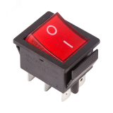 Выключатель клавишный 250V 15А (6с) ON-ON красный с подсветкой (RWB-506, SC-767) (в упак. 1шт.), REXANT 06-0305-B REXANT