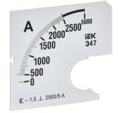 Шкала сменная для амперметра Э47 2500/5А класс точности 1,5 72х72мм IPA10D-SC-2500 IEK