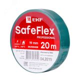 Изолента ПВХ зеленая 19мм 20м серии SafeFlex plc-iz-sf-g EKF