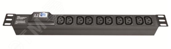 Блок розеток для 19 шкафов, 8 розеток IEC60320 С13, автомат защиты 1Р' R519iec8cbc14 DKC
