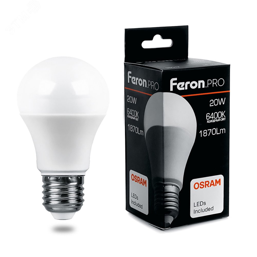 Лампа светодиодная LED 20вт Е27 дневной Feron.PRO 38043 FERON