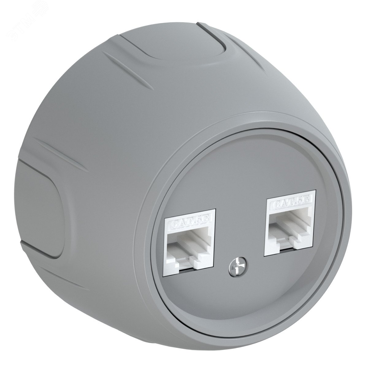 Розетка двойная компьютерная RJ45 кат.5e  Rotondo, цвет серый 7700894 OneKeyElectro