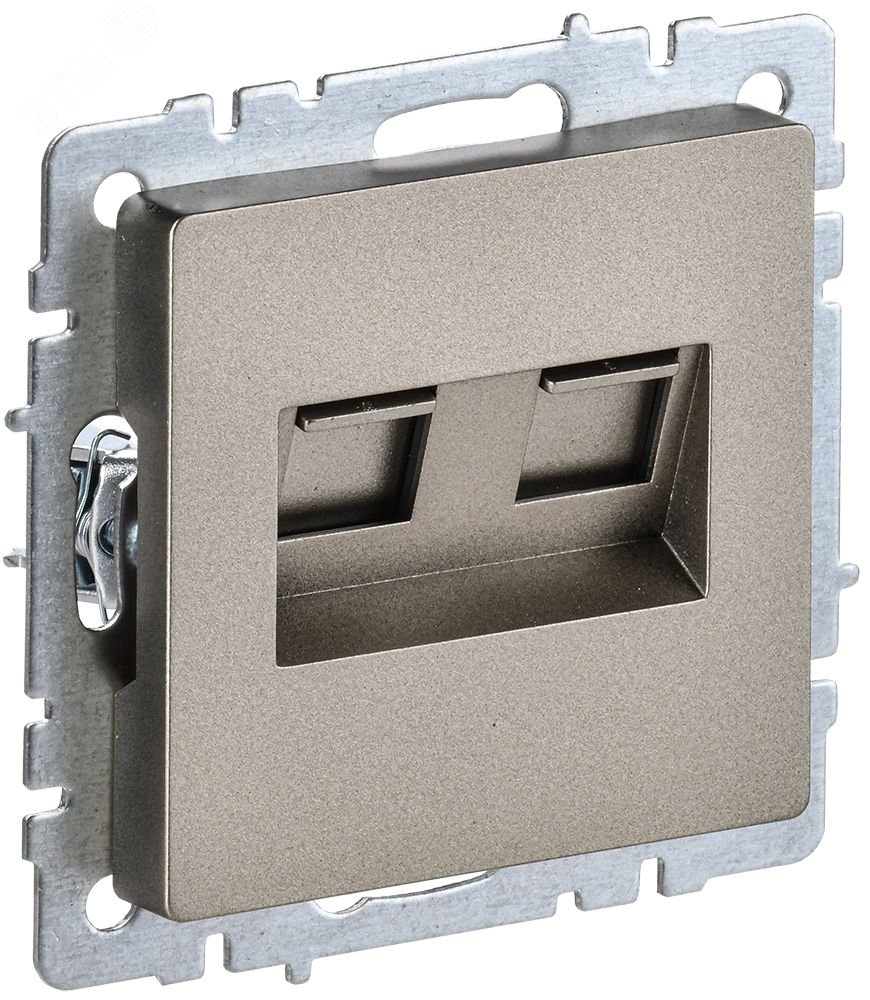 BRITE Розетка двойная RJ11+RJ45 кат.5E РК/Т12-БрШ шампань BR-KT20-O-1-K37 IEK
