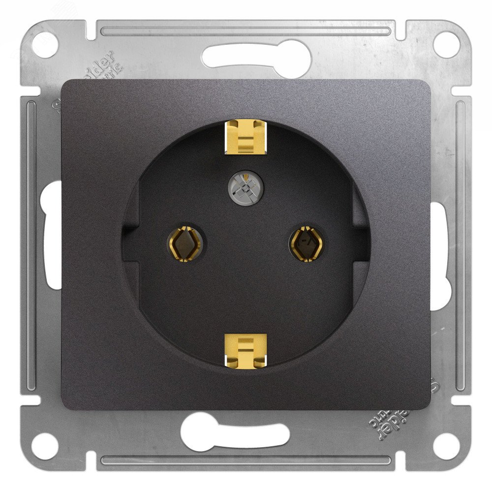GLOSSA розетка с заземлением графит GSL001343 Systeme Electric