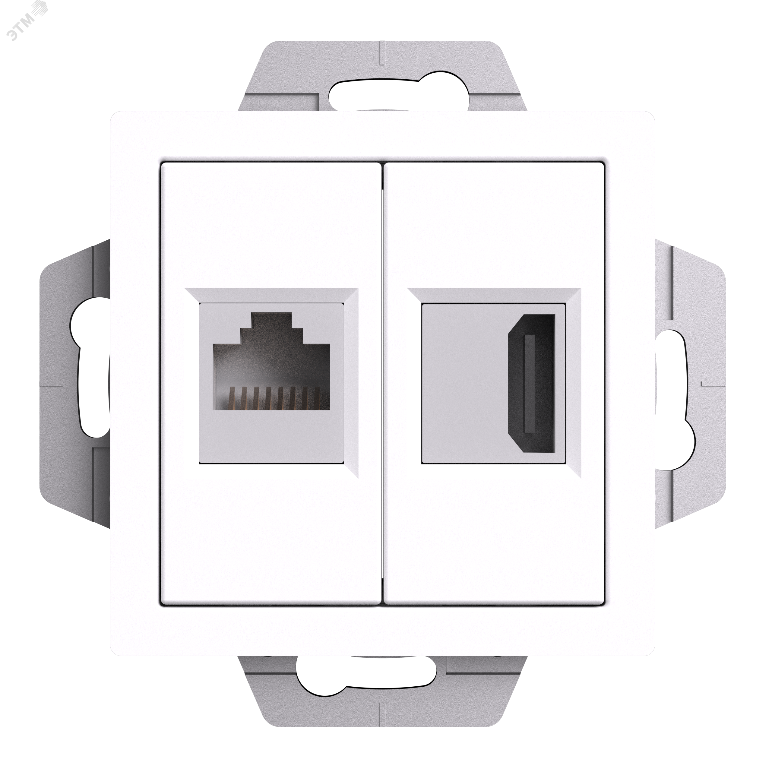 ATLASDESIGN РОЗЕТКА двойная HDMI+RJ45, кат.5Е, механизм, БЕЛЫЙ ATN000182 Systeme Electric
