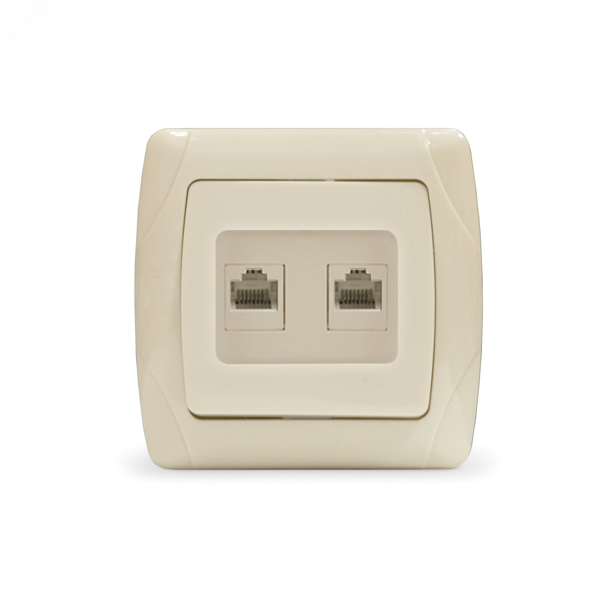 Маргарита розетка двухпортовая компьютерная  RJ45, сл.кость (ivory) (еврослот) 1083-I UNIVersal