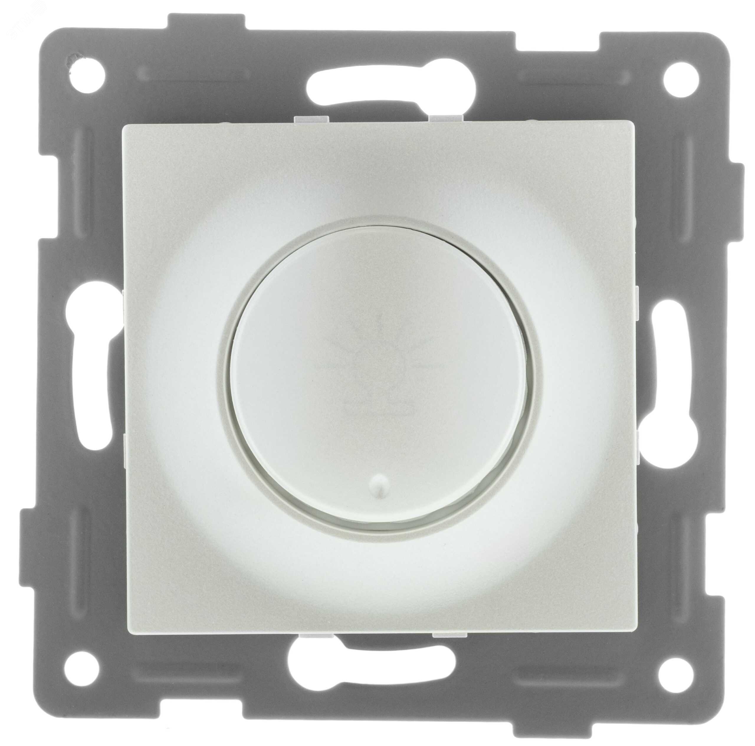 GUSI Ugra МЕХАНИЗМ диммера, 500 W, с накладкой и воротком, скрытая установка. Цвет серебро. С11Д6-028 GUSI ELECTRIC