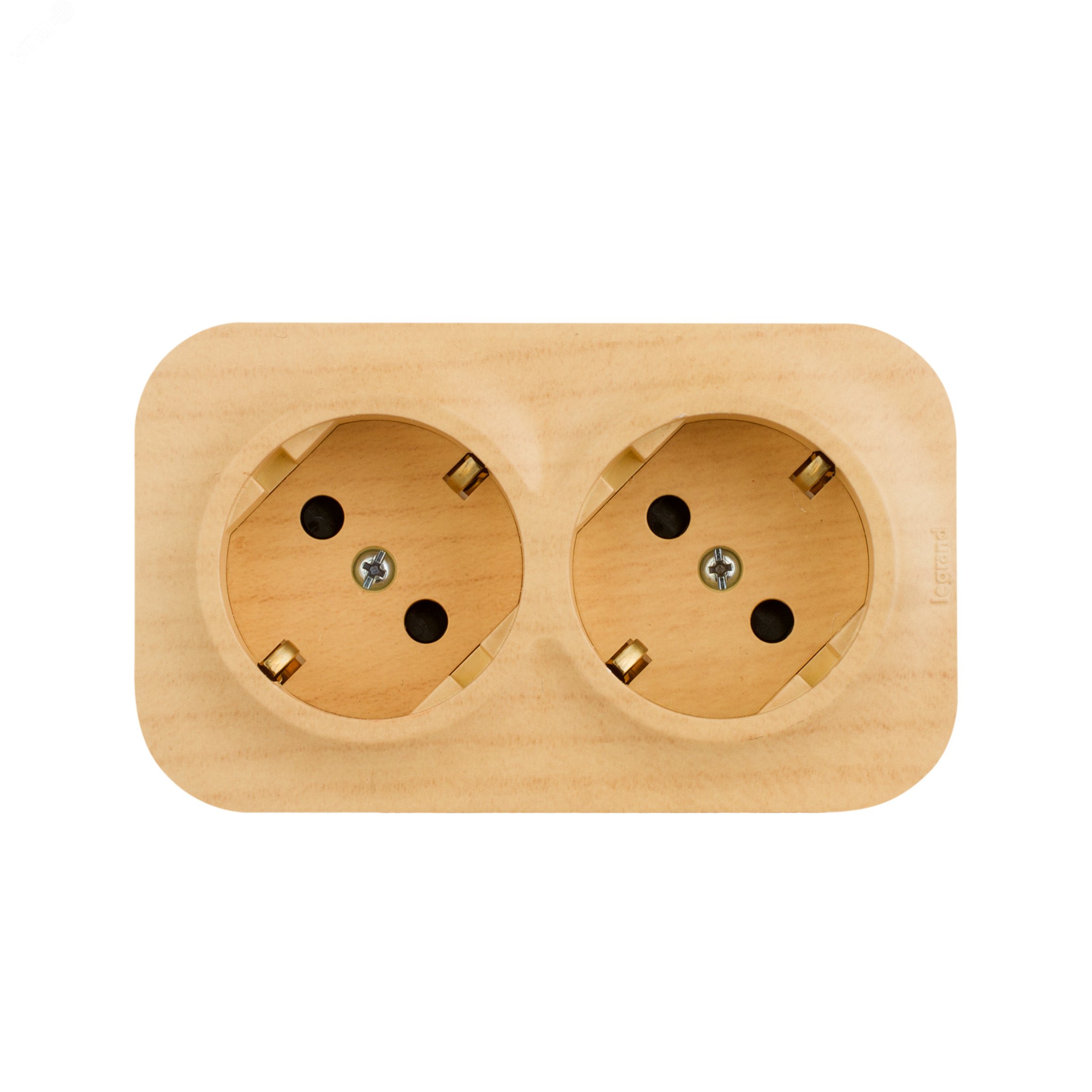 Quteo розеточный блок с предварительным           подключением 2 x 2К+З с защитными шторками - 16 A - 250 В IP 20 - Дерево 782287 Daccord/Legrand