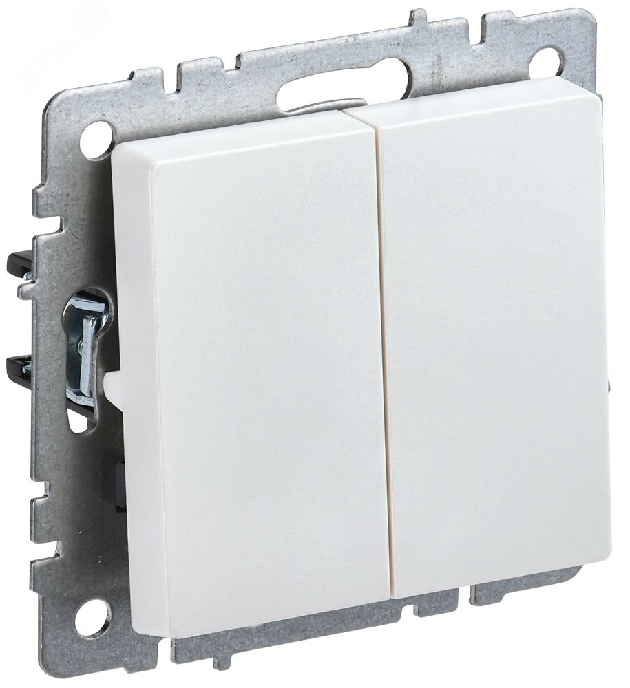 BRITE Выключатель двухклавишный 10А ВС10-2-0-БрЖ жемчуг BR-V20-0-10-K36 IEK
