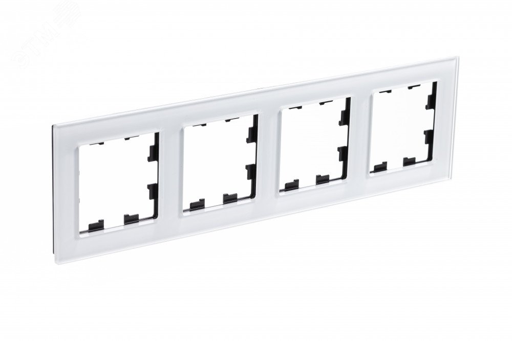 Рамка четырехпостовая ATLASDESIGN NATURE, СТЕКЛО БЕЛЫЙ ATN320104 Systeme Electric