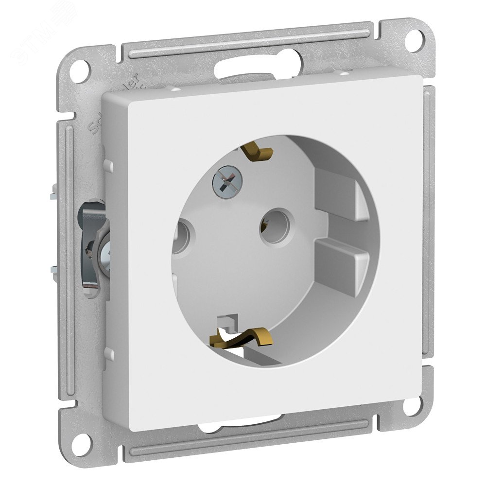 Розетка ATLASDESIGN с заземлением 16А механизм белый ATN000143 Systeme Electric