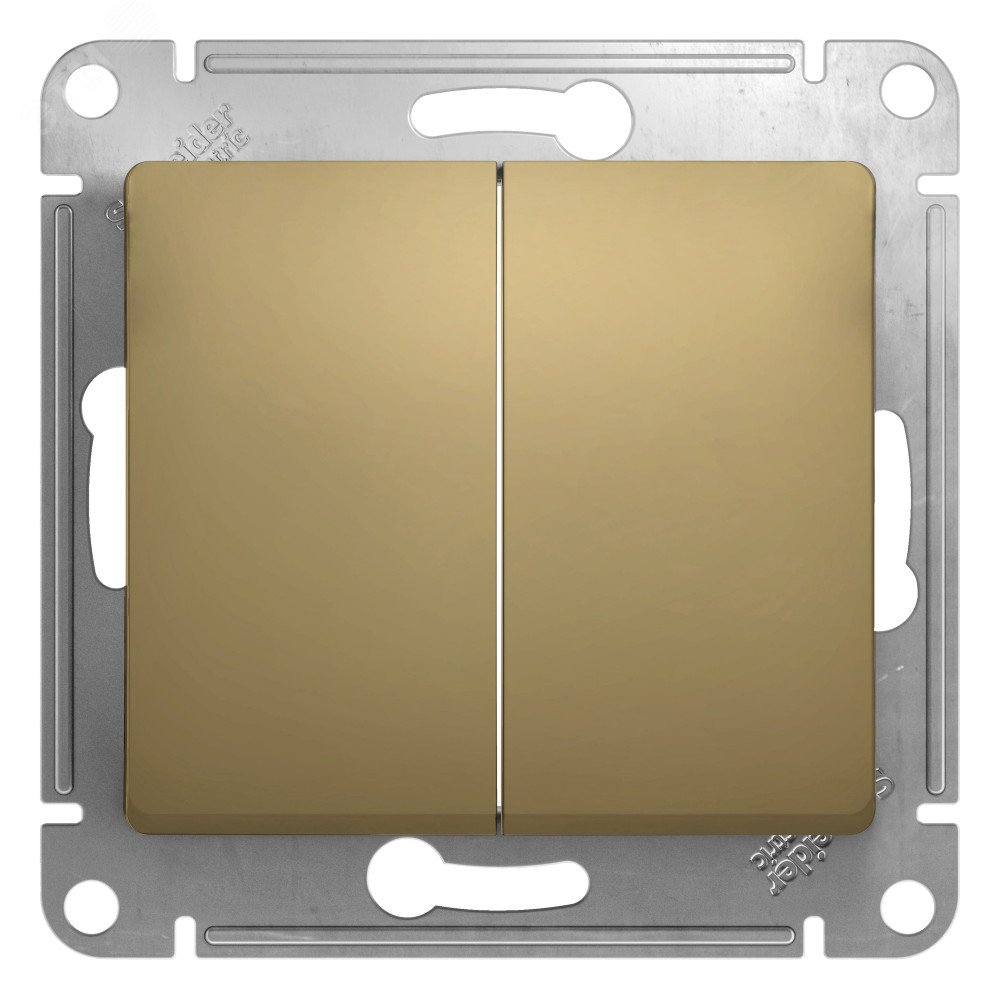 GLOSSA Переключатель двухклавишный в рамку титан схема 6 GSL000465 Systeme Electric