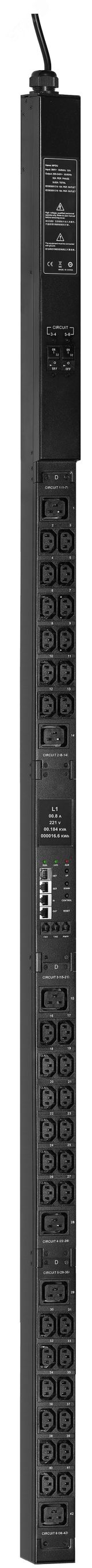 Блок распределения питания ITK ADMIN PDU PV1213 мон. 3Ф 32А 36С13 6С20 AN-PM13-42-36C13-06C19-43 ITK