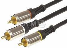 Шнур 3 RCA - 3 RCA, 1.5 м., черный GОLD-металл 17-0233 REXANT