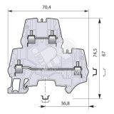 Клемма винтовая ZS4-D2 4мм.кв. двухуровневая синяя 1SNK505220R0000 TE Connectivity (Entrelec,Tyco)