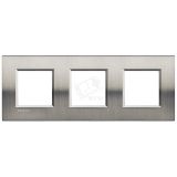 LivingLight Рамка прямоугольная 3 поста Фактурная сталь LNA4802M3ACS BTicino