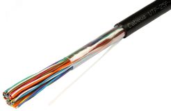 Кабель витая пара UTP-25P-Cat.3-OUT UTP (U/UTP), категория 3, 25 пар (24 AWG), одножильный (solid), для внешней прокладки, UV PE 7280c Cabeus