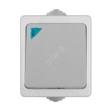 Выключатель Аллегро 1 клавиша с подсветкой IP54 серый 1278 UNIVersal