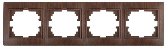 Рамка на 4 поста гор., СУ, Plano, венге, 1-504-10 Б0030104 ЭРА