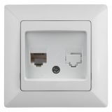 Розетка информационная RJ45, СУ, Solo, белый, 4-303-01 Б0043382 ЭРА