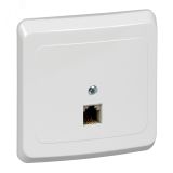 ЭТЮД Розетка телефонная 1хRJ11 скрытая белая TELC-001B Systeme Electric