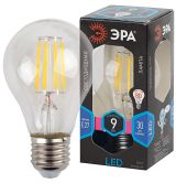 Лампа светодиодная филаментная F-LED A60-9W-840-E27 (филамент, груша, 9Вт, нейтр., Е27) (10/100/1500) Б0043434 ЭРА