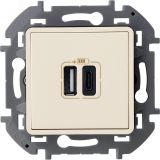 Зарядное устройство с двумя USB разьемами A C 240В/5В 3000мА INSPIRIA слоновая кость 673761 Legrand