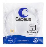 Патч-корд U/UTP, категория 6, 2xRJ45/8p8c, неэкранированный, белый, PVC, 1.5м 8671c Cabeus