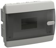 UNION Compact Корпус пластиковый ЩРВ-П-8 IP41 черная прозрачная дверь IEK UIC-KP12-V-08-41-K01 IEK