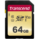 Карта памяти 64GB SD 500S UHS I, SDXC, 95 МБ/с, Class 10 1000501736 Transcend
