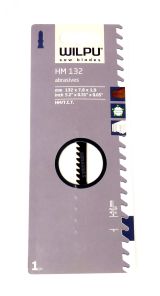 Пилка для лобзика HM 132 (Т341НМ, НМ зуб) х1шт/уп по стеклопластику, газобетону, твердым сортам древисины 0289500001 WILPU