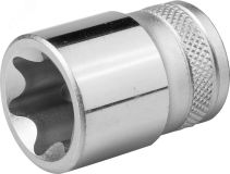 Головка торцевая ''INDUSTRIE QUALITAT'', Cr-V, внешний TORX, хромосатинированная, 1/2'', Е 24 27810-24_z01 KRAFTOOL