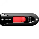 Флеш накопитель 64GB JetFlash 590, USB 2.0, выдвижной, черный, красный 1000501772 Transcend