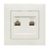 Валенсия розетка RJ-45+RJ11 2-местная белая EWK02-035-30 EKF