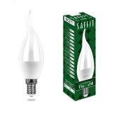 Лампа светодиодная LED 11вт Е14 дневной матовая свеча на ветру 55174 SAFFIT