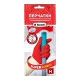 Перчатки хозяйственные латексные СВЕРХПРОЧНЫЕ БИКОЛОР, М, белый+красный, 2 шт. BICOIRA2 АДМ
