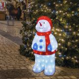 Фигура акриловая светодиодная Снеговик в синих варежках 31х25х59 см, IP65, понижающий трансформатор в комплекте 513-283 Neon-Night