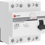 Устройство Защитного Отключения ВД-100 4P 25А/30мА (эл-мех, тип А) PROxima elcb-4-25-30-em-a-pro EKF