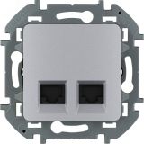 Двойная розетка RJ 45 категория 6 UTP INSPIRIA алюминий 673842 Legrand