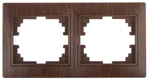 Рамка на 2 поста гор., СУ, Plano, венге, 1-502-10 Б0030096 ЭРА