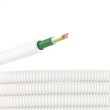 Электротруба ПЛЛ гибкая гофр. не содержит галогенов д.20мм, цвет белый с кабелем ППГнг(А)-HF3x2,5мм РЭК ГОСТ+, 50м 8S82050HF DKC