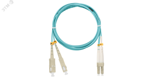 Шнур оптический переходной, мм 50/125 OM3, SC/UPC-LC/UPC, двойной, LSZH, 2мм, аква, 1м ЭКО30504 NIKOMAX