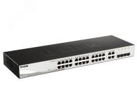 Коммутатор управляемый L2 24 порта 10/100/1000 Мб/с, 4хSFP 100/1000 Мб/с 129388 D-Link
