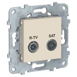 Розетка UNICA NEW R-TV/SAT проходная бежевый