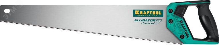 Ножовка универсальная ''Alligator Universal 7'', 550 мм, 7 TPI 3D зуб. 15004-55 KRAFTOOL