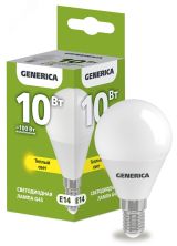 Лампа светодиодная G45 шар 10Вт 230В 3000К E14 GENERICA LL-G45-10-230-30-E14-G IEK