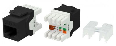 Вставка Keystone Jack RJ-45(8P8C)категория 6a (10G)черная 432644 Hyperline