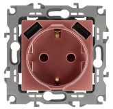 Розетка 2P+E 16A-250В, штор. с 2xUSB 5В-3А, Эра12, медь 12-4109-14 Б0047848 ЭРА