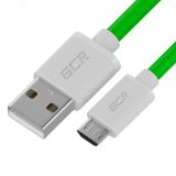 Кабель Micro USB, 1.5 м., зеленый-белый, быстрая зарядка 1000626774 Greenconnect