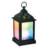 Фонарь со светодиодной гирляндой внутри на батарейке (не в/к) 10 светодиодов RGB свет Черный корпус 11*22 см ULD-L1122-010/DTB/RGB/3D BLACK UL-00002311 Uniel